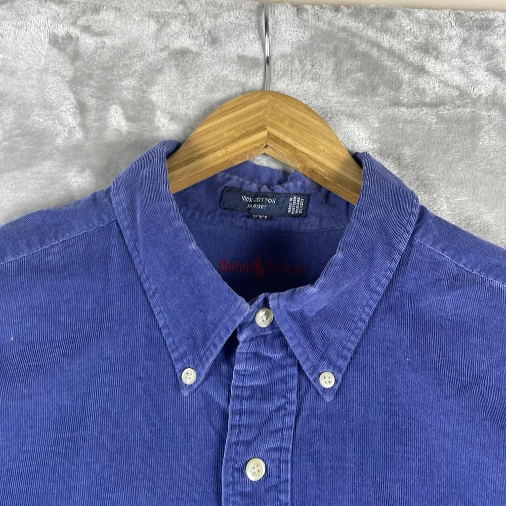 Vintage 90s Polo Ralph Lauren The Blaire Button Down Shirt Mens XXL Corduroy